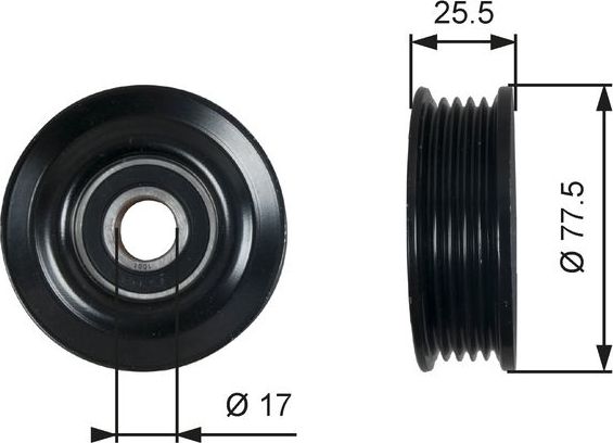 Натяжной ролик (натяжитель) приводного поликлинового ремня Gates DriveAlign®. Артикул T38478