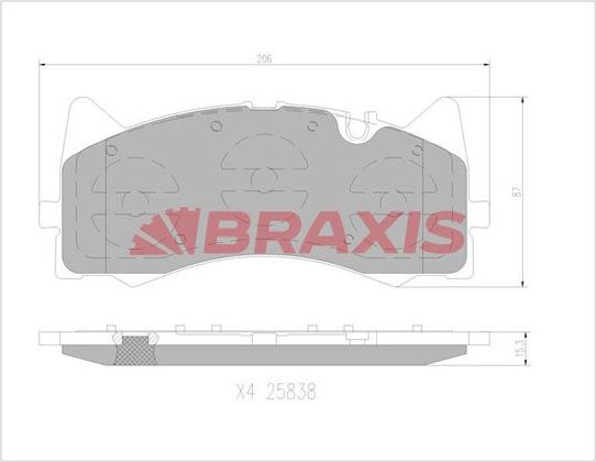 Тормозные колодки Braxis. Артикул AA0770