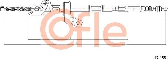 Трос ручника (тросик ручного тормоза) Cofle задний правый для Toyota RAV4 I (XA10) 1994-2000. Артикул 92.17.1551