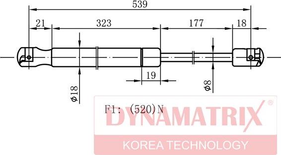 Амортизатор (упор) багажника Dynamatrix. Артикул DGS9341XC