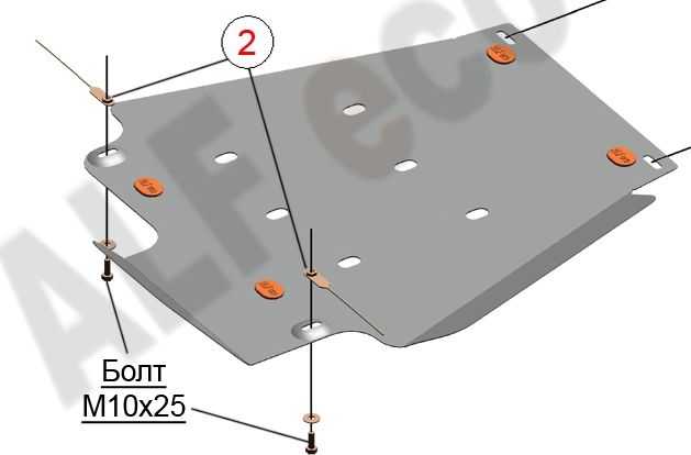 Защита Alfeco для КПП Toyota Tundra Double Cab II рестайлинг (XK50) 2013-2021. Артикул ALF.24.120