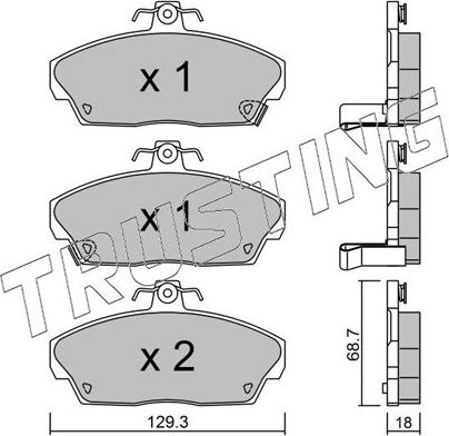 Тормозные колодки Trusting. Артикул 177.0
