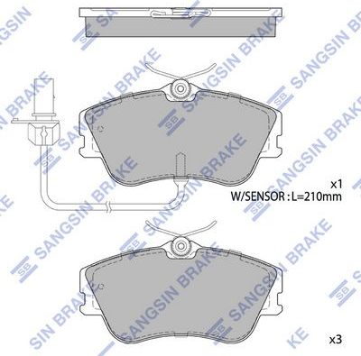 Тормозные колодки Sangsin Hi-Q. Артикул SP1985