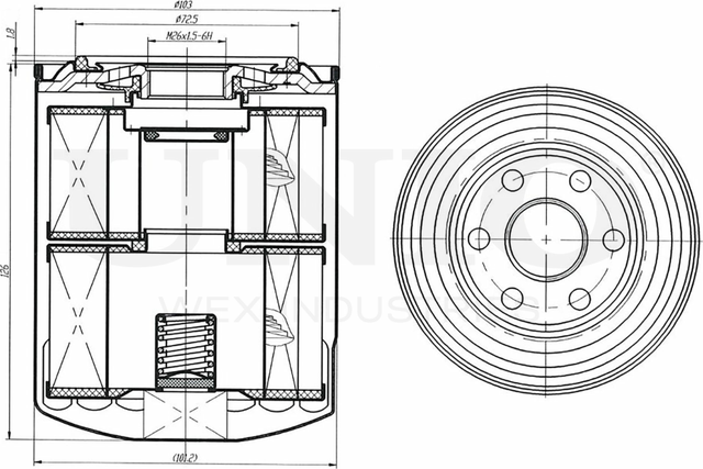Фильтр масляный (Unio). Артикул FLT-20049