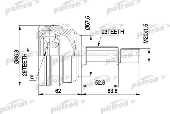Шрус наружный (граната) Patron. Артикул PCV1317