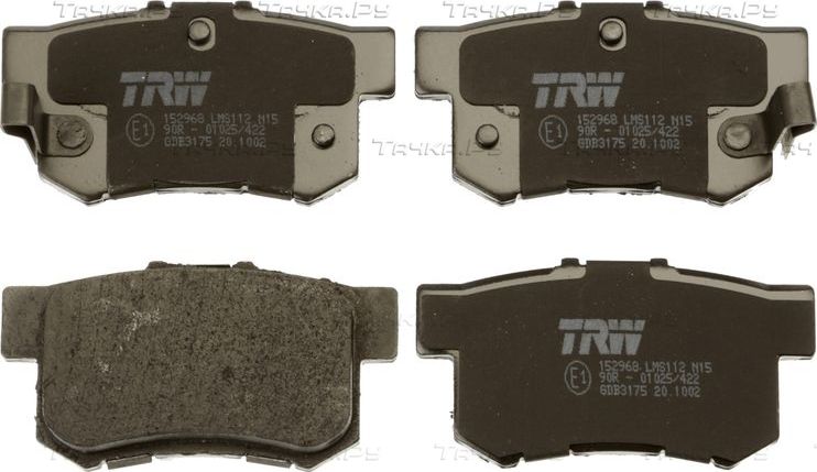 Тормозные колодки TRW COTEC задние для Honda Civic VIII 2005-2012. Артикул GDB3175