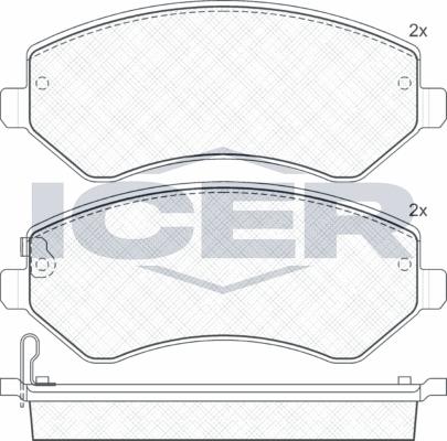 Тормозные колодки Icer передние для Dodge Caravan IV 2000-2007. Артикул 181512