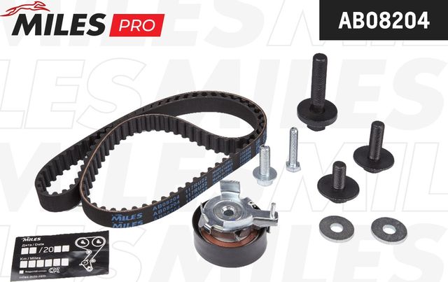 Ремень ГРМ с роликами (комплект) Miles для Ford Fiesta V 2005-2008. Артикул AB08204