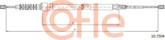 Трос ручника (тросик ручного тормоза) Cofle. Артикул 92.10.7504