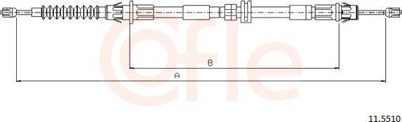 Трос ручника (тросик ручного тормоза) Cofle. Артикул 92.11.5510