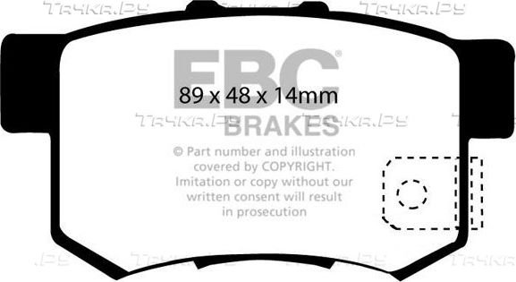 Тормозные колодки EBC Brakes задние для Honda Fit II 2011-2014. Артикул DP1193