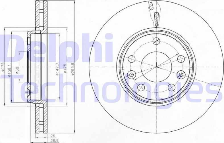 Тормозной диск Delphi. Артикул BG4264