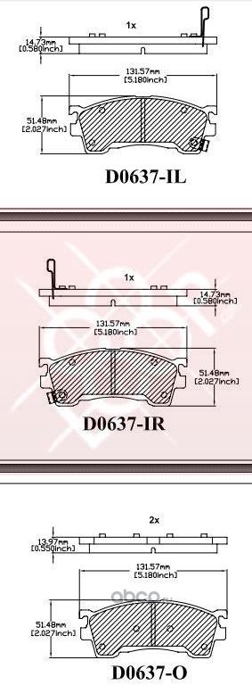 Колодки тормозные дисковые (Frictionmaster). Артикул CMX637