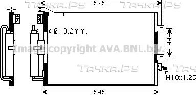 Радиатор кондиционера (конденсатор) AVA (алюминий). Артикул RT5395D