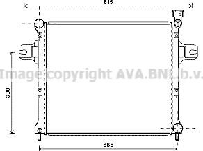 Радиатор охлаждения двигателя AVA для Jeep Grand Cherokee III (WK) 2004-2010. Артикул JE2058