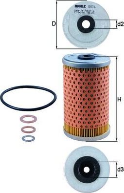 Масляный фильтр Mahle. Артикул OX 34D