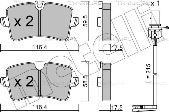 Тормозные колодки Metelli задние для Audi A4 IV (B8) 2012-2015. Артикул 22-0955-0K
