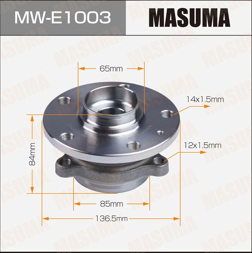 MWE1003 Ступичный узел MASUMA front VOLKSWAGEN GOLF, PASSAT 08- (with ABS) Masuma. Артикул MWE1003