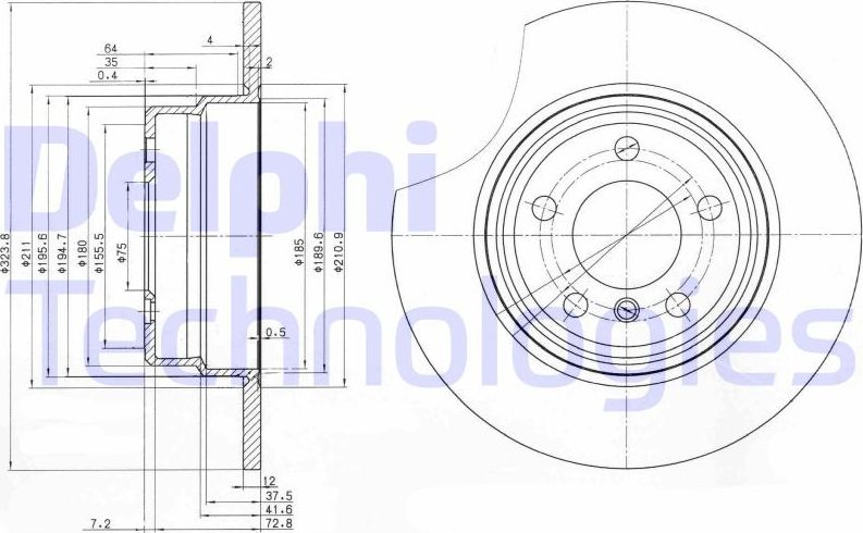Тормозной диск Delphi. Артикул BG3629