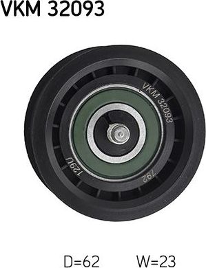 Направляющий (ведущий) ролик приводного поликлинового ремня SKF левый верхний для Fiat Tipo 356 2015-2026. Артикул VKM 32093