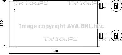 Радиатор кондиционера (конденсатор) AVA для MINI Coupe R58 2010-2015. Артикул BW5414D