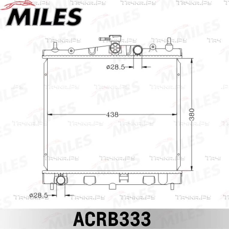 Радиатор охлаждения двигателя Miles (алюминий) для Nissan Micra V 2005-2026. Артикул ACRB333
