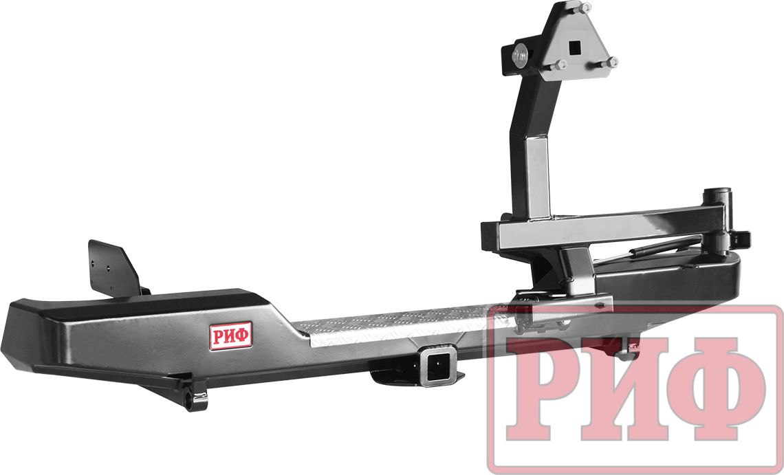 Бампер силовой РИФ задний с квадратом под фаркоп и калиткой для Toyota Hilux 1983-1997. Артикул RIF106-20120