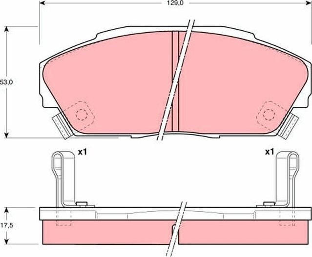 Тормозные колодки TRW передние для Acura Integra I 1989-1990. Артикул GDB3034