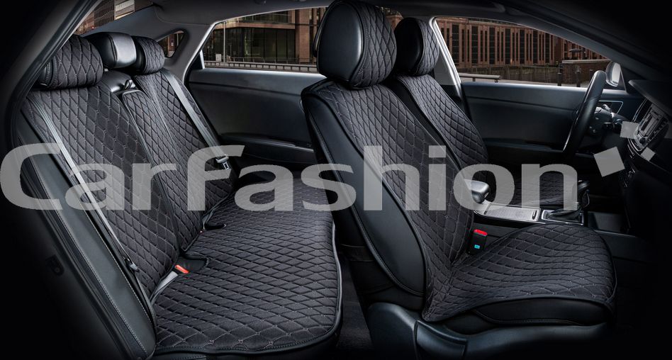 Накидки универсальные CarFashion Crown для авто, цвет Черный/Черный/Черный. Артикул 22623