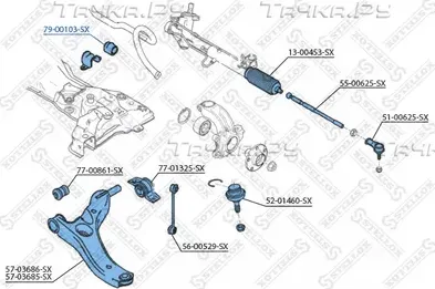 Втулка стабилизатора Stellox передняя для Ford Transit Connect I 2002-2013. Артикул 79-00103-SX
