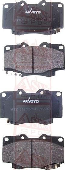 Тормозные колодки Akyoto Packing AKYOTO. Артикул AKD-01109