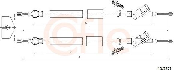 Трос ручника (тросик ручного тормоза) Cofle. Артикул 10.5371
