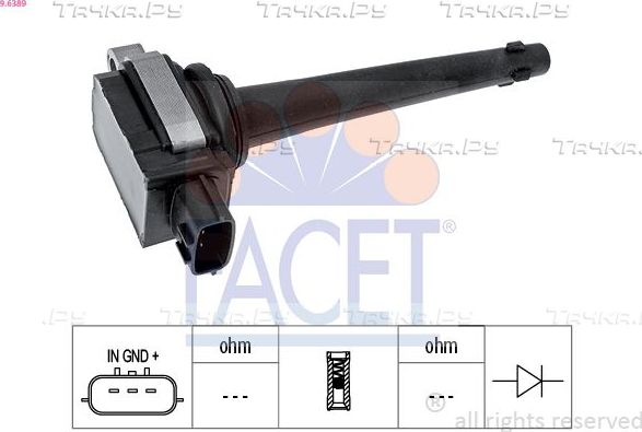 Катушка зажигания Facet OE Equivalent для Renault Laguna III 2007-2015. Артикул 9.6389
