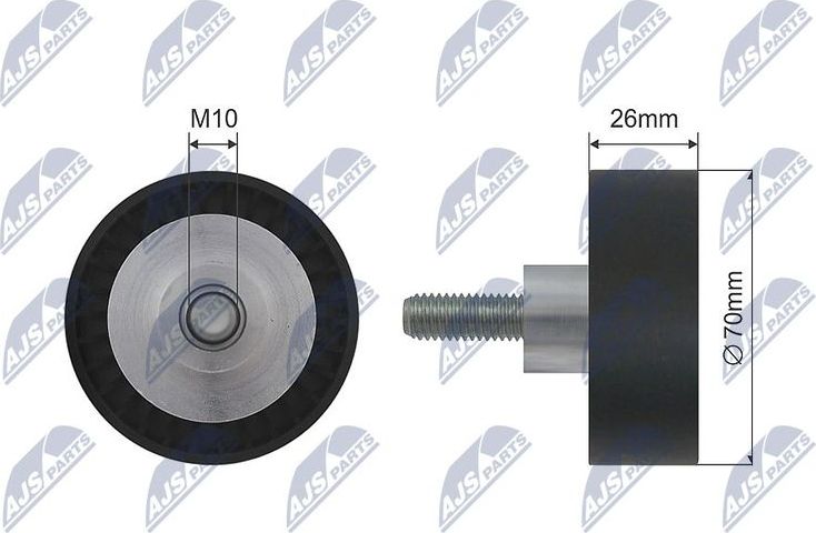 Направляющий (ведущий) ролик приводного поликлинового ремня NTY. Артикул RNK-BM-009
