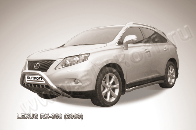 Кенгурятник Slitkoff d76 низкий с защитой картера для Lexus RX 350 2009-2012. Артикул LRX35001