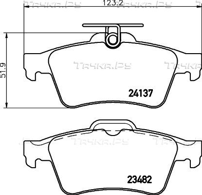 Тормозные колодки Nisshinbo задние для Mazda 3 I (BK) 2003-2009. Артикул NP5009