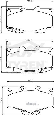Дисковые тормозные колодки (Tyren). Артикул TYR1221561