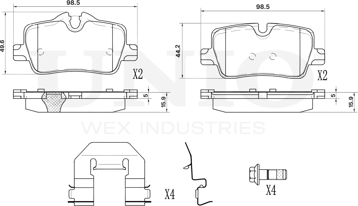 Колодки тормозные диск. задние BMW 3 (G20,G21) 18-, 4 (G22,G23) 20- (Unio). Артикул BRP-20084