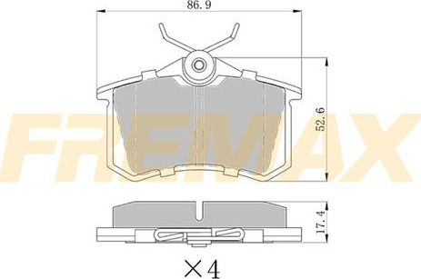 Тормозные колодки Fremax. Артикул FBP-2208