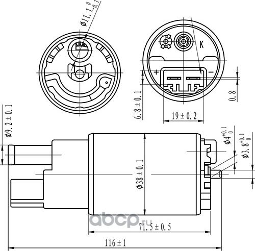 ТОПЛИВНЫЙ НАСОС HYUNDAI ACCENT II, GETZ, MATRIX, SANTA FE, TRAJET, KIA RIO, SPOR (Zikmar). Артикул Z61098R