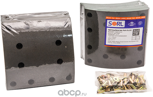 Накладка тормозная комплект с заклепками (19116/19119) (Sorl). Артикул HM5736AB