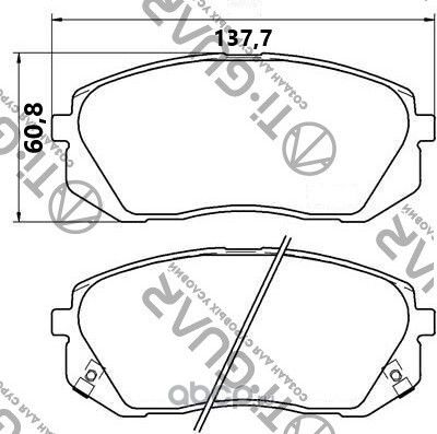 Тормозные колодки (TI-Guar). Артикул TG0052