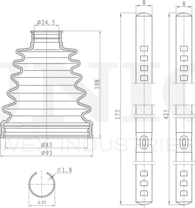 Пыльник ШРУС, комплект (Unio). Артикул DUC-30066K