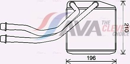 Радиатор отопителя (печки) AVA для Citroen Nemo I 2008-2015. Артикул CN6314
