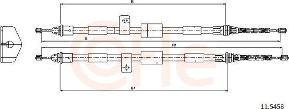Трос ручника (тросик ручного тормоза) Cofle. Артикул 11.5458