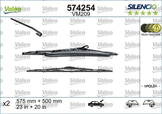 Щетки стеклоочистителя (дворники) Valeo Silencio Conventional. Артикул 574254