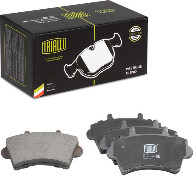 Тормозные колодки Trialli (Low-Metallic) передние для Renault Master II 1998-2010. Артикул PF 0911