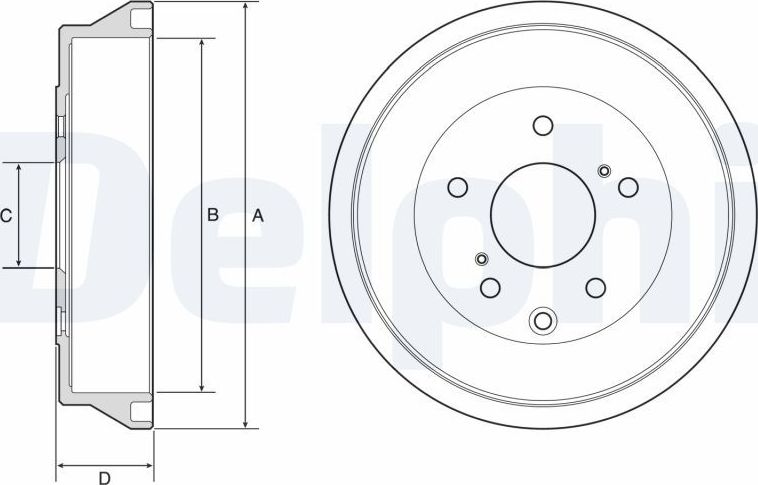 Тормозной барабан Delphi. Артикул BF636