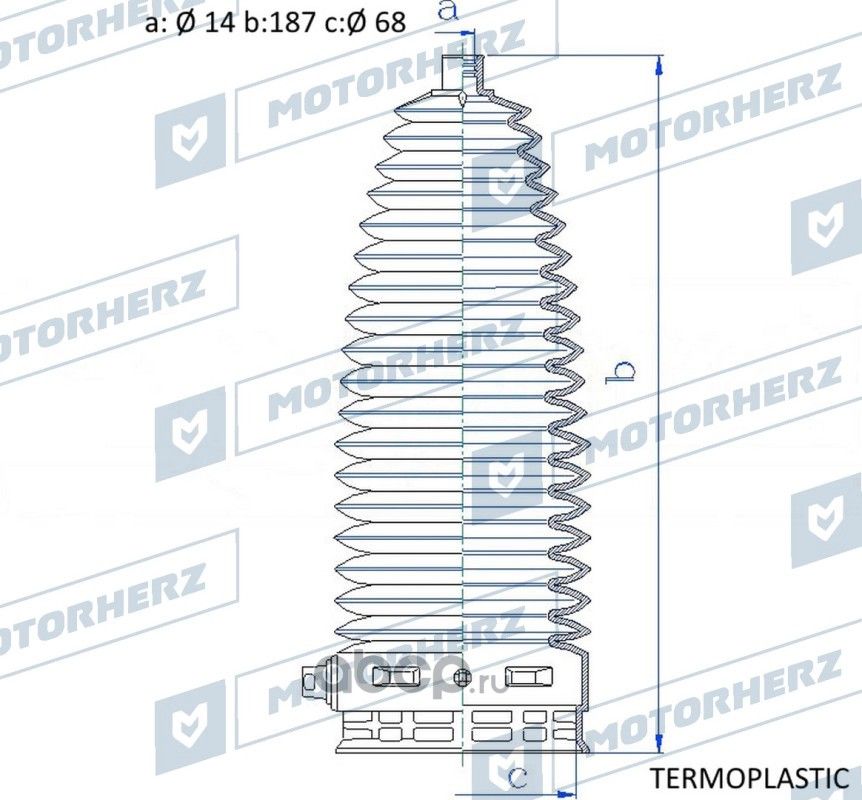 Пыльник рулевой рейки (Motorherz). Артикул RDZ0134MG