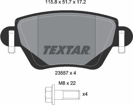 Тормозные колодки Textar Q+. Артикул 2355701